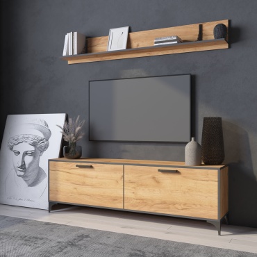 Комплект для гостиной GENESIS Oskar Loft, ЛДСП, коричневый