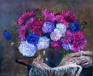 Картина Букет астр 60x50 см