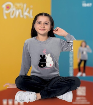 Пижама Ponki черный, серый