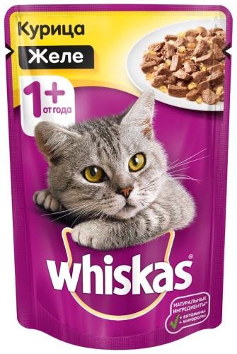 Whiskas Аппетитные кусочки кусочки в желе курица 75 г 1 шт