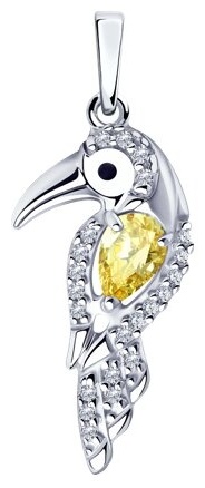 Подвеска Diamant 94-130-00647-2 вес 1.42 г серебро, фианит, эмаль