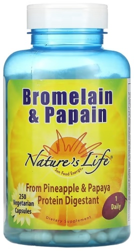 Nature's Life Bromelain & Papain, 250 капсул