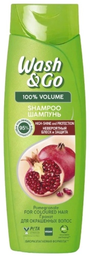 Wash&Go 100 % объем Гранат Блеск и Защита шампунь 180 мл