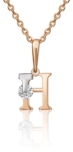 Подвеска ЮЗ Платина 03-3119-Н-501-1111-38 вес 0.6 г золото, фианит