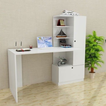 Стол компьютерный с надстройкой A BLVD Satti -0014, 140х55x75 см, белый