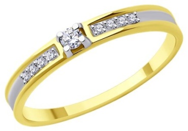 Diamant V53-110-02029-1_16 размер 16 вес 1.31 г золото, фианит