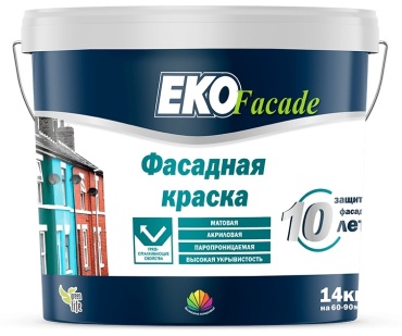 РАДУГА акриловая EKO Fasade для фасадов 7 кг, белый