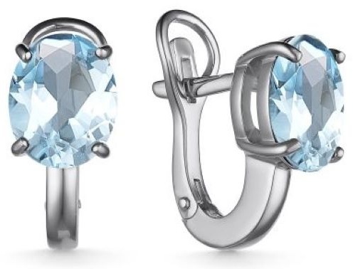 Серьги АЛЬКОР 02-3276/00ТБ-00 вес 5.2 г серебро, топаз