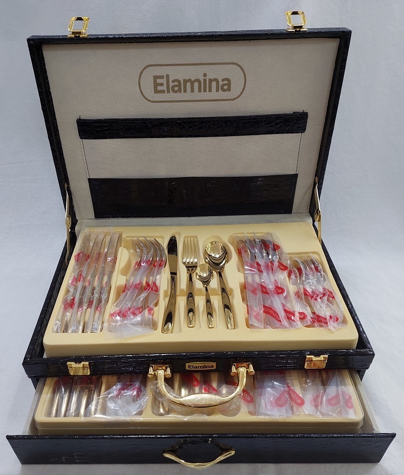 Набор столовых приборов Elamina 48 шт, золотистый 950G