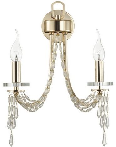 Бра настенный Odeon Light Е14, золотистый, прозрачный