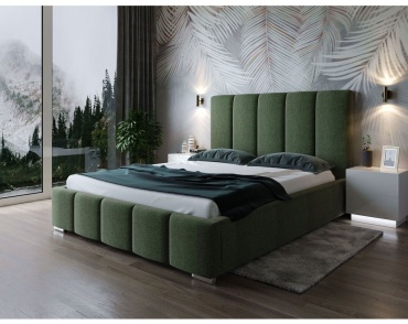 Кровать Element St green полутораспальная, 140x200 см (с матрасом, подъёмный механизм) зеленый