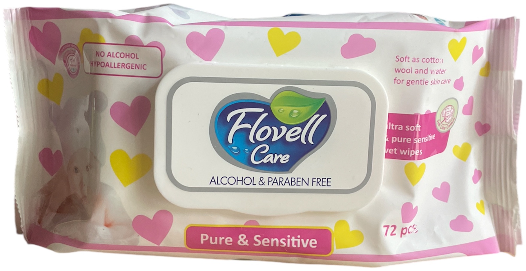 Влажные салфетки Flovell Care 01 72 шт