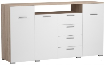 Комод Elite Comfort Нобу, 185x47x135 см, белый, коричневый