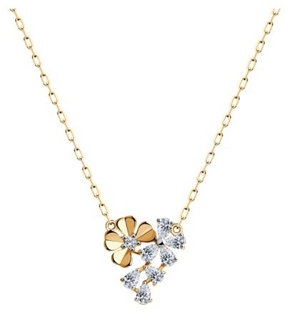 Колье Элита 50094001001 длина 45 см вес 1.79 г золото, фианит Swarovski