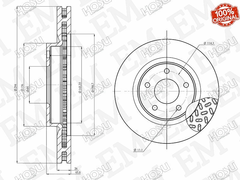 Диски HOSU передние HSDB0137