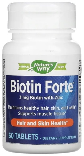 Nature's Way БАД Biotin Forte with Zinc 3 мг 60 таблеток