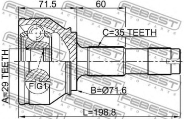 FEBEST шрус 2510-BOX3