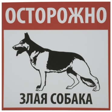 Табличка DUCKANDDOG Осторожно! Злая собака 20x20 см