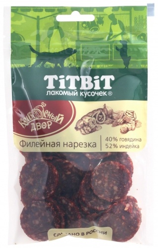 021965 TiTBiT Колбасный двор Филейная нарезка говядина, индейка 80 г 1 шт