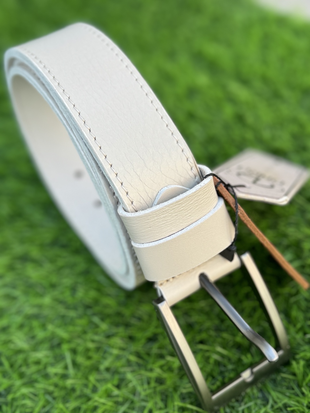 Ремень Genuine Leather натуральная кожа 125 см бежевый