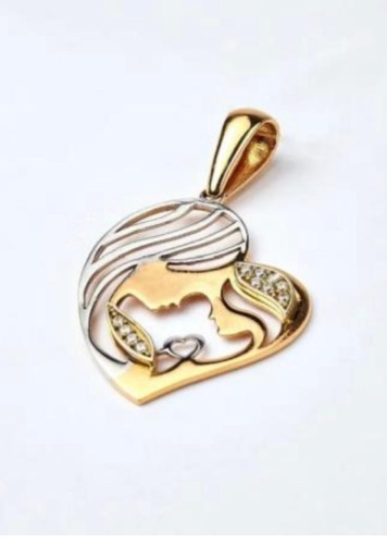 Подвеска Crystal 1181-0053 вес 2.08 г золото, фианит