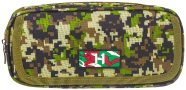 Пенал Brauberg Military, застежка молния, липучка, зеленый