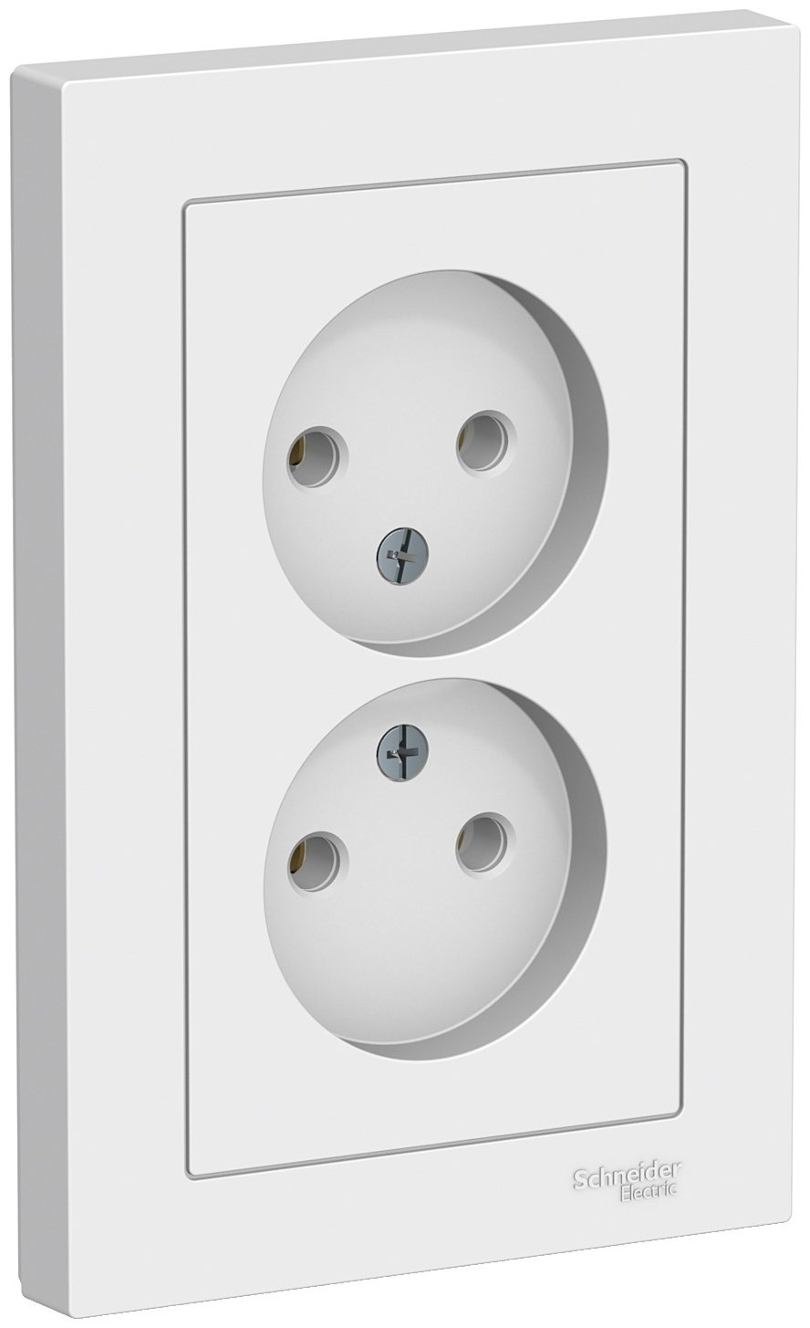Розетка двойная Schneider Electric AtlasDesign ATN000120, белый
