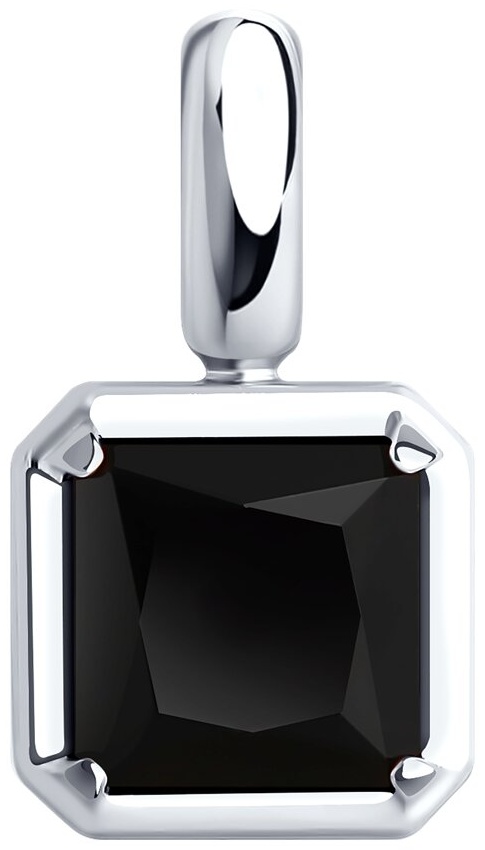 Подвеска Diamant 94-330-01915-1 вес 1.07 г серебро, оникс