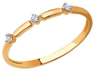 Diamant 51-110-01577-1 размер 16.5 вес 1.03 г золото, фианит