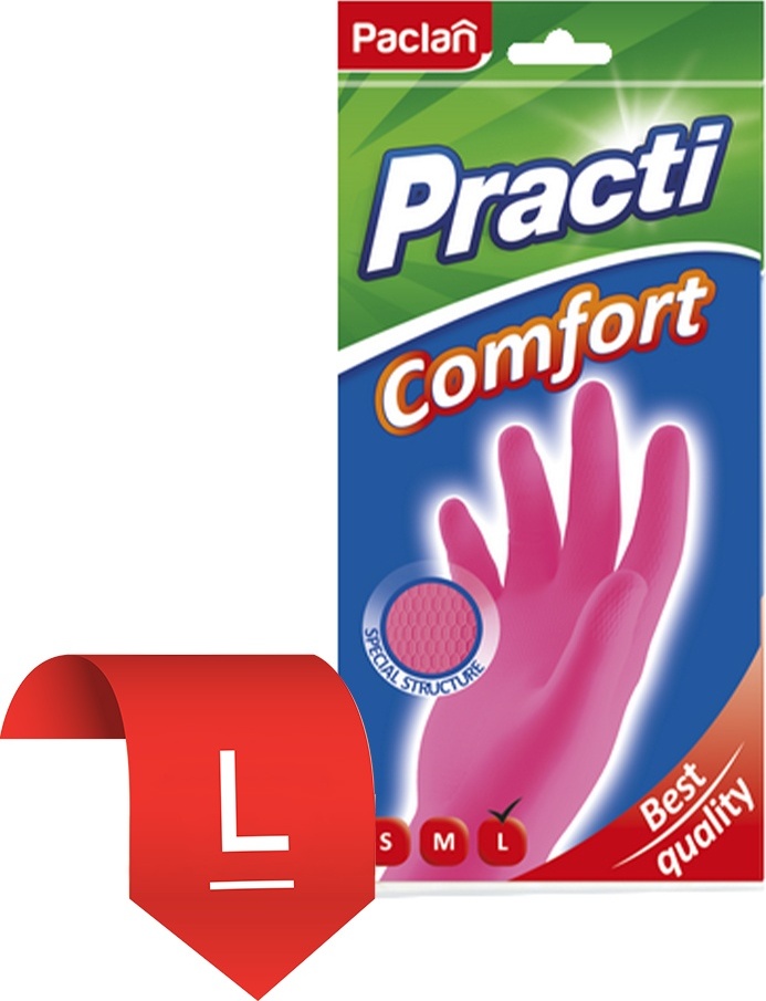 Paclan перчатки 17000021981 розовый 1 шт