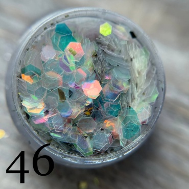 LOVE NAILS блестки, пайетки, слюда Диско Соты Стекло 46 1 шт