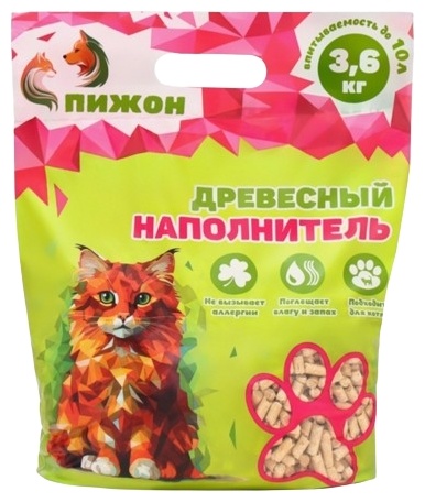 Купить Наполнитель Пижон древесный впитывающий 10 л 3.6 кг в Алматы ...
