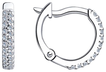 Серьги SOKOLOV 94020628 вес 1.61 г серебро, фианит