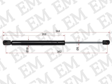 EM E-ST-87170-3E000-M упор крышки багажника для Kia Sorento 2002-2009 черный