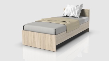 Кровать Кресло.kz Eco M односпальная, 90x200 см (без матраса, без подъёмного механизма) бежевый, светло-коричневый