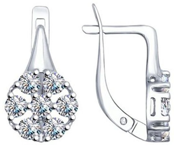 Серьги kari jewelry 09809610 вес 1.78 г серебро, фианит