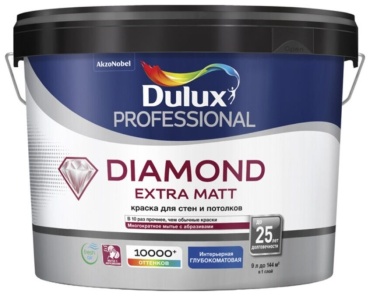 Dulux водоэмульсионная Diamond Extra Matt BW 9 л, белый