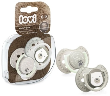 Пустышка силиконовая Lovi Buddy Bear 22/865 динамическая, 6-18 мес., 2 шт