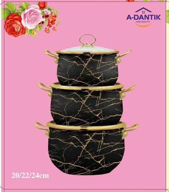 A-DANTIK набор кастрюль 0117 нержавеющая сталь 3 в 1