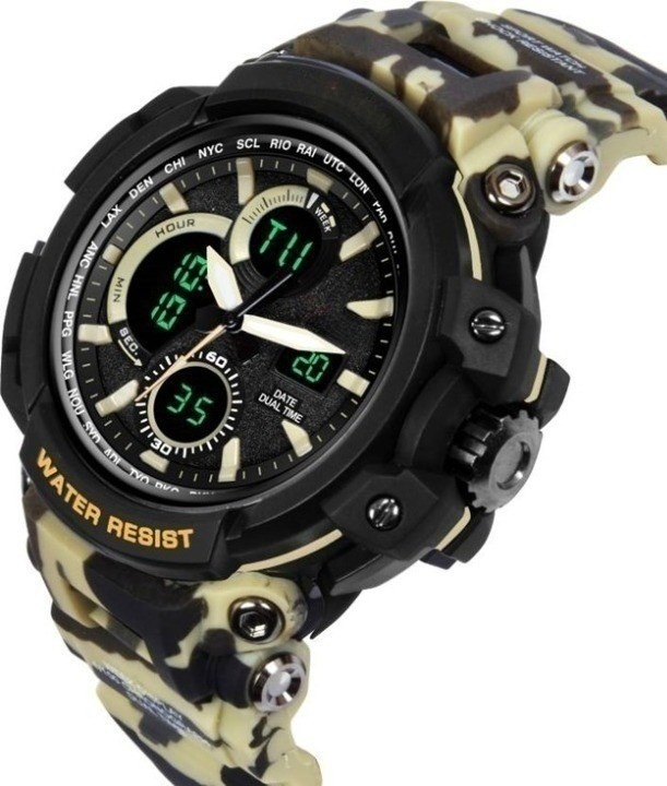 Кварцевые Smael SM1708-Camo Army Hakki пластик, металлический сплав