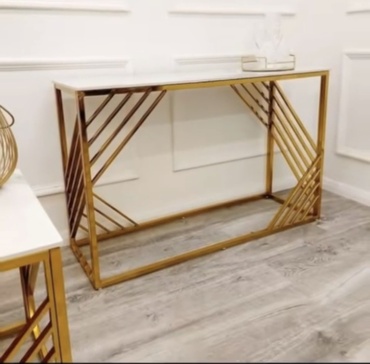 Консоль Консоль, 100х30x90 см, серебряный, золотистый