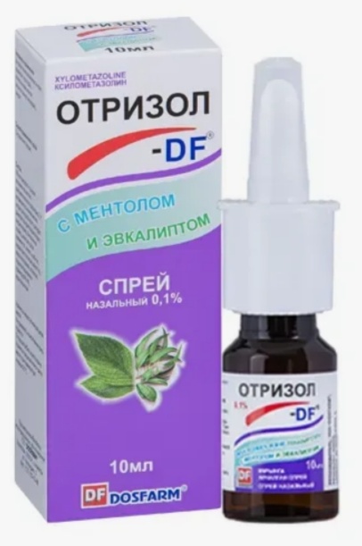 ОТРИЗОЛ-DF 0.1% 10мл спрей наз С МЕНТОЛОМ И ЭВКАЛИПТОМ