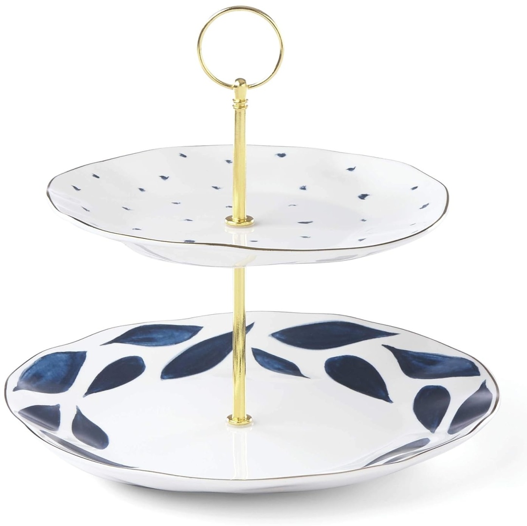 Этажерка Lenox Blue Bay 1 шт, фарфор, металл, 25.4х25.4 см