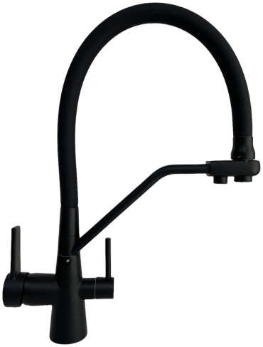 Смеситель с гибким изливом TRIGOR N11-KD-FD809, латунь, цвет черный