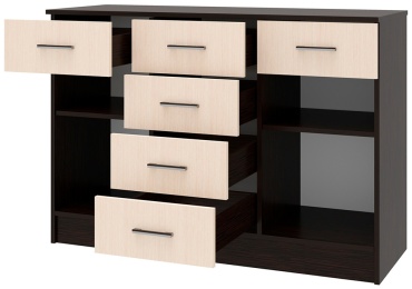 Комод DOMA София, 120x43.50x82 см, черный, бежевый