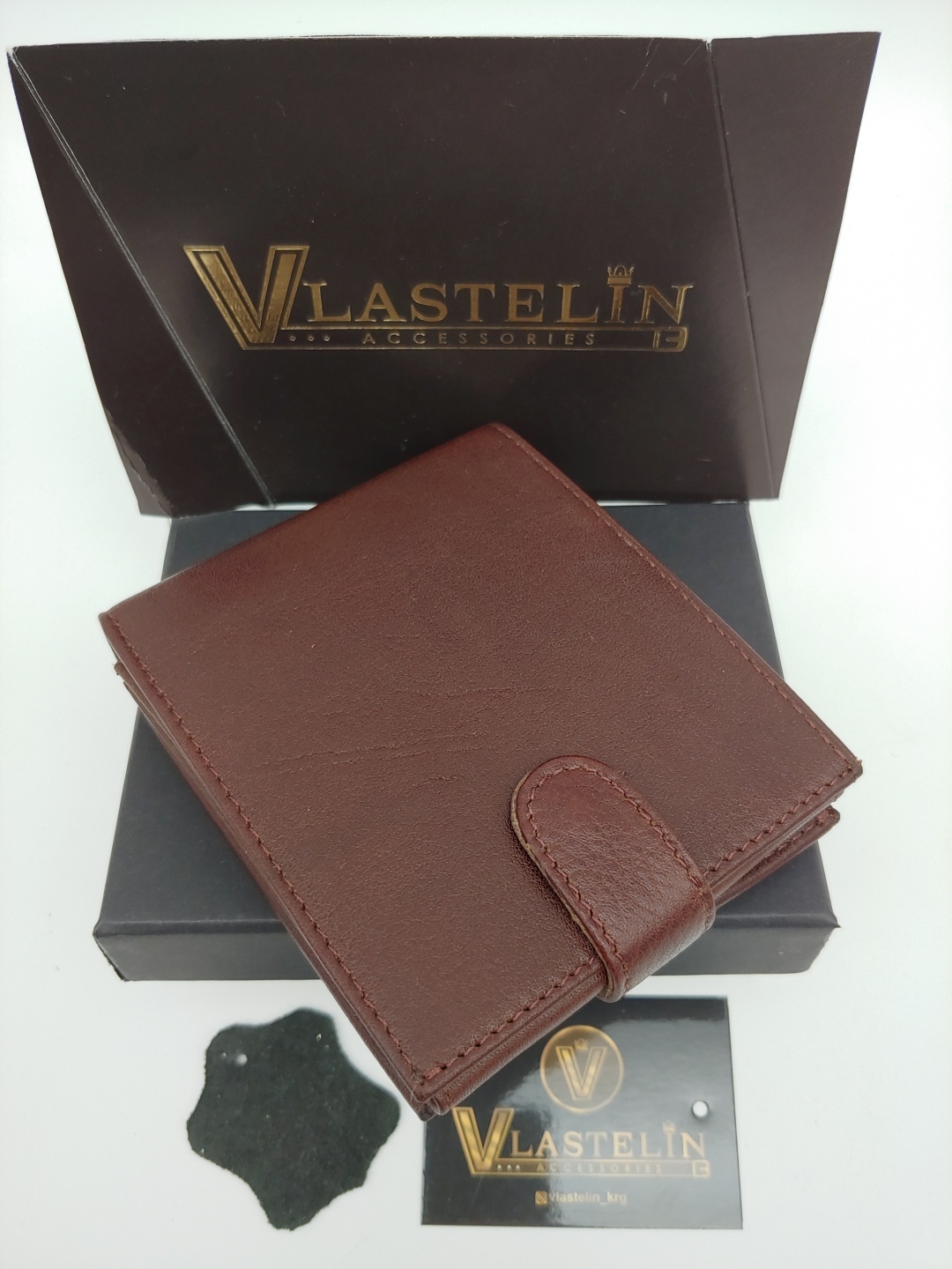 Портмоне Vlastelin металл, натуральная кожа коричневый