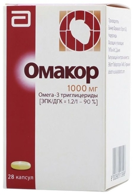 Купить Омакор капсулы 1000 мг 28 шт в Алматы – Магазин на Kaspi.kz