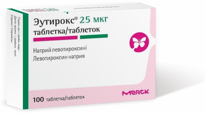 Эутирокс таблетки 25 мкг 100 шт