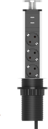 Sonnig встраиваемая 158 VPUS-3EU2USB-16A-B, электрический цвет алюминий