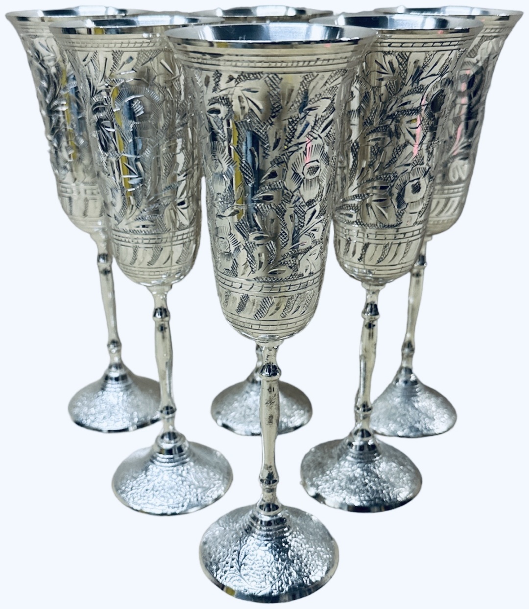Набор бокалов Decorolla 150 мл, серебро, латунь, 6 шт